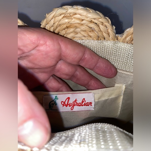 Vintage Australian Straw Raffia Zipper Top Purse - Picture 3 of 6